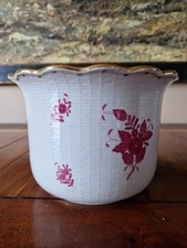 Sublime Cache Pot En Porcelaine Herend Hungary Queen Victoria Pink