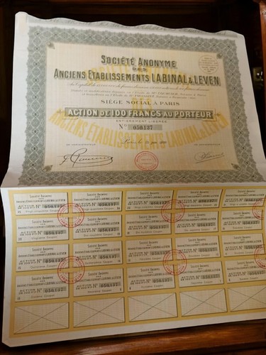 Action porteur 100 francs - action,