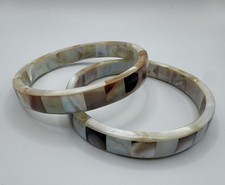 Deux Bracelets Vintage - Marqueterie De Nacre