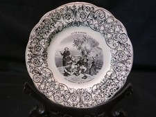 < ASSIETTE GIEN XIX LA VIE