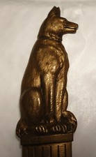 1928 RARE FRENCH ART DECO paper cutter plaque DOG 274x45mm