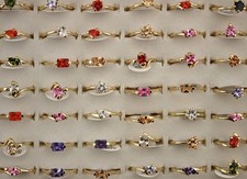 50pcs De gros Lots Forme mixte Bijoux Zirconia cubique Anneau Dame Mode Bagues