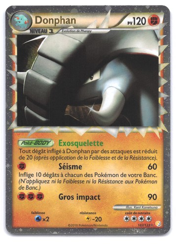 Carte pokémon donphan - carte, 107/123