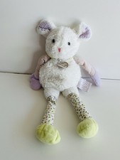 DOUDOU ET COMPAGNIE Peluche Souris Les Choupidoux Blanc Écu Vert 31 cm
