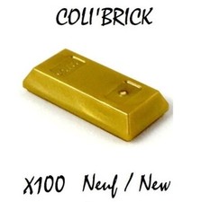 Lego 99563 - 100x Lingot OR / Minifig utensil ingot / bar - Pearl gold - NEUF
