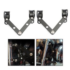 Fourche 41-51mm Support de fixation de phare moto Cafe Racers universel noir E03