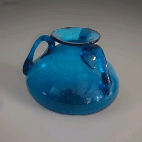 Vase ancien bleu - verre, de
