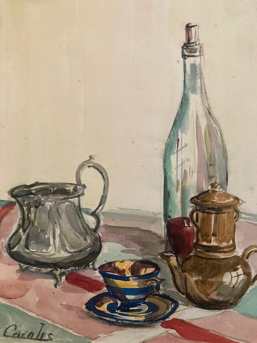 Peinture 1950 gouache papier - 1950,