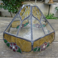 Tiffany Lamp Abat Jour ou suspension façon Vitrail soudure étain bon état 17cm