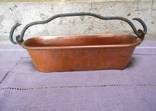 Poissonnière Ancienne en CUIVRE faite à la main Jardinière 35 cm L