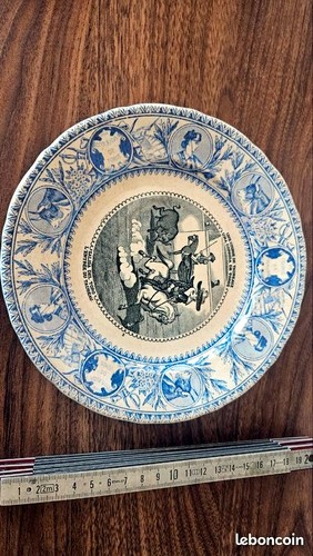 Assiette ancienne vieillard - assiette,