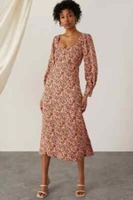 Robe De Thé En Satin Floral