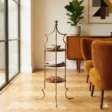 Étagère Vintage Laiton Bois