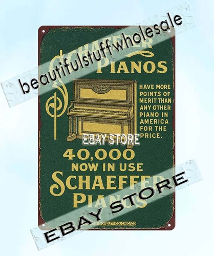 Schaeffer pianos tin sign - schaeffer,