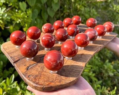 Red jasper crystal - sphere, with