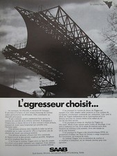 9/1974 PUB SAAB VIGGEN FIGHTER ROYAL SWEDISH AIR FORCE ORIGINAL FRENCH AD