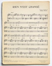Partition vintage sheet music GILLIAN HILLS : Rien n'est Changé * 60's Pop Rock