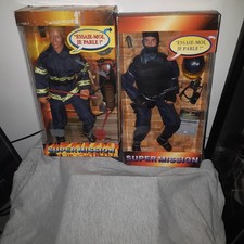 Lot Figurines Super Mission Parlant 30cm Pompier  Force Elite  Neuf