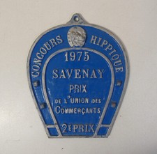 ancienne plaque de concours hippique équestre Savenay 1975