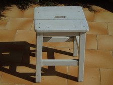 ancien tabouret marche pied bois, ferme, métier. Indus loft chalet Art populaire