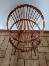 Fauteuil courbe en rotin, pour enfant, années 60