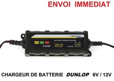 CHARGEUR BATTERIE DUNLOP AUTO MOTO BATEAU CAMPING CAR CHARGE ENTRETIEN 6V et 12V