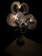 LAMPE FIBRE Meduse Verre CHROME ANNÉES 1970 JACK Rare Modèle MULTICOLORE Old