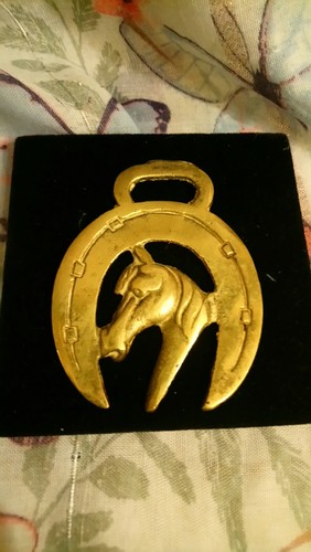 Vintage horse brass horses - brass,