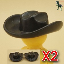 X2 Playmobil 3423 3805 4431 Chapeau noir bord Sheriff Cowboy West
