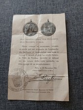Ordre Médaille 14-18 DIPLÔME VERDUN Guerre Mondiale 1916 Poilus Meuse DÉCORATION