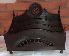 Porte lettres / courrier ancien bois sculpté mobilier breton fuseaux 25,5 cm