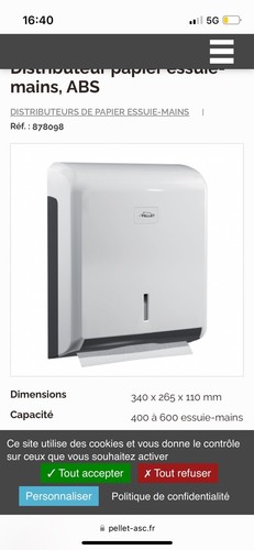 Distributeur essuie mains - distributeur, d