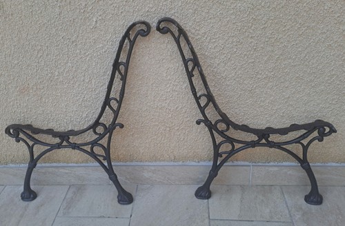Ancienne paire pied banc - de,