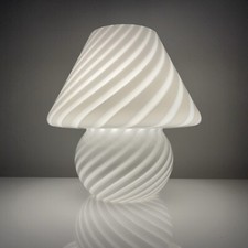 Lampe champignon Murano Italie vintage décor spirale blanc brillant dlg venini