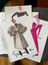 Croquis de mode promotionnel défilée de mode Givenchy année 80