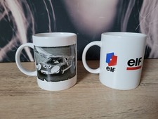 2 TASSES A CAFÉ MUGS PUBLICITAIRE ELF HUILE GARAGE