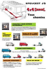 DANGEL PEUGEOT J5 4X4 TOUS CHEMINS 1991 ? catalogue brochure dépliant prospectus