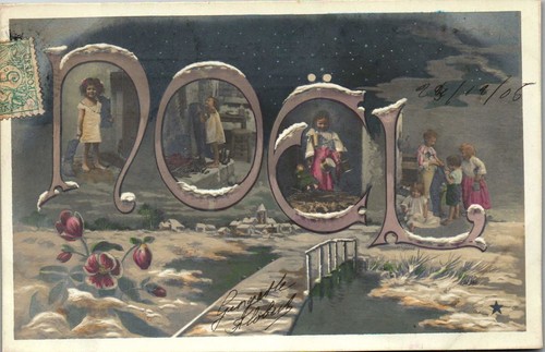 Fantaisie noel carte postale - noel,