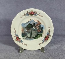 Assiette à dessert en faïence SARREGUEMINES OBERNAI "MAISON & RUINE" LOUX