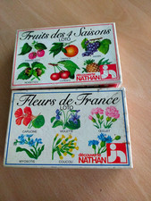 VINTAGE 1979 Lot De 2 Jeux DE LOTO DECOUVERTE NATHAN FRUITS 4 SAISONS ET FLEURS 