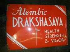 Vintage Porcelaine Signe Alembic Drakshasava Santé Force Vegor Tonic Rare 1940