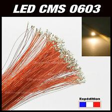  C115BC# LED CMS pré-câblé 0603 blanc chaud fil émaillé 5 à 20pcs 