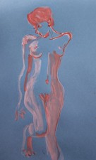 Dessin de nu femme, modèle