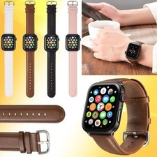 Cuir Véritable Bracelet En L pour Apple Watch Séries 1 2 3 4 5 6 7 Se 38mm 40mm