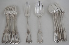 SFAM Sans Gêne/Empire 6 couverts entremet 12 pièces métal argenté excellent état