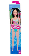 NRFB 2023 Barbie brunette plage/piscine maillot de bain bleu flamant rose HXX51