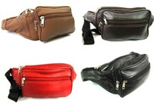 Super Doux Cuir Premium Sac Banane Argent Ceinture Voyage Festival Vacances