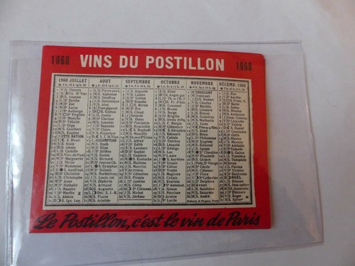 Calendrier vins postillon - vins,