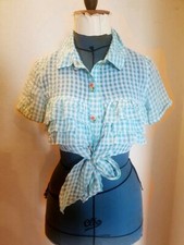 chemisier à volants carreaux