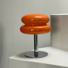 Lampe de table en verre macaron orange – Lampe de chevet moderne tricolore